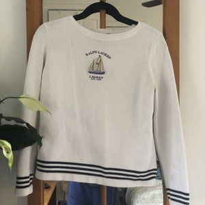 Vintage Ralph Lauren white long sleeve boating shirt